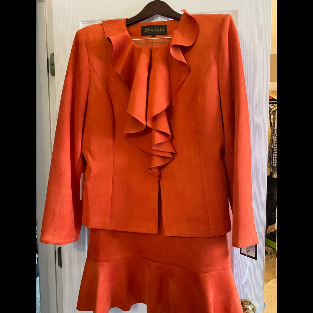 Moshita Couture 2pc Orange skirt set
